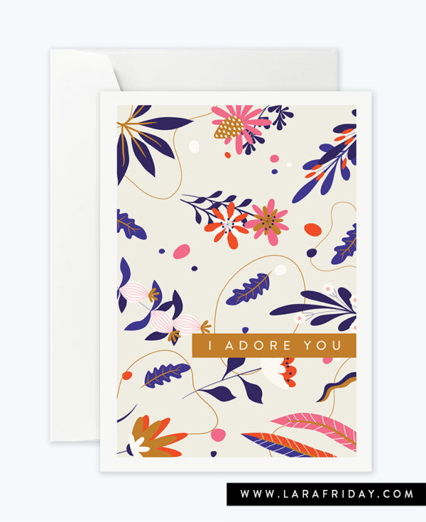 0119-bold floral pattern I adore you strip